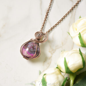 Pink Agate Wire Weaved