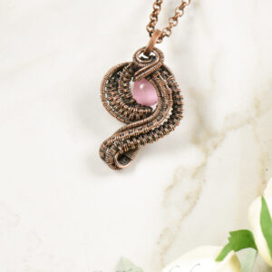 Pink Tiger Eye Wire Weave