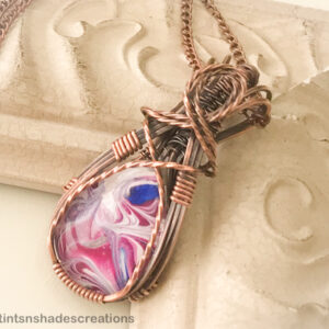 Pink blue hand painted