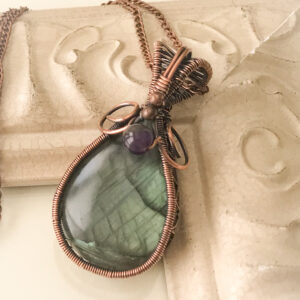 Labradorite with amethyst