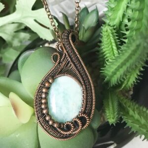Blue Amazonite Swirls Heady Necklace
