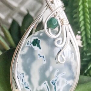 Moss Agate with Green Agate Accent Necklace