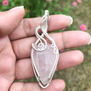 Rose Quartz Wire Wrapped Necklace