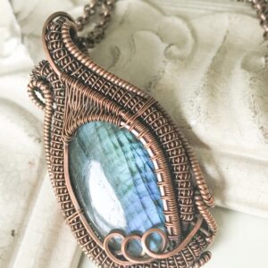 Blue Labradorite Swirls Necklace