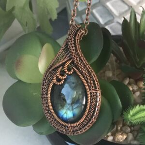 Blue Labradorite Swirls Necklace