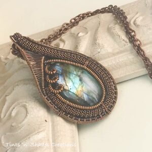 Blue and Golden Labradorite Necklace