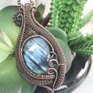 Blue Stripes Labradorite Necklace