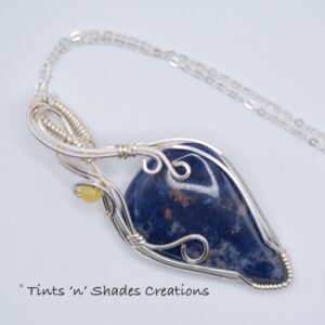 Sodalite with Yellow Jade Accent Necklace