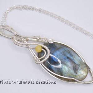 Labradorite with Yellow Jade Accent Necklace