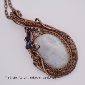 Moonstone with Blue Crystal Accent Necklace