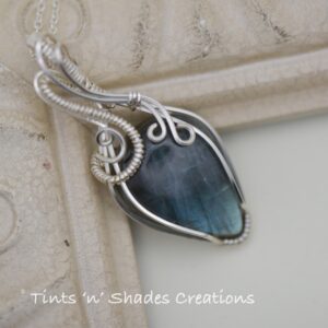 Blue Teardrop Labradorite Necklace