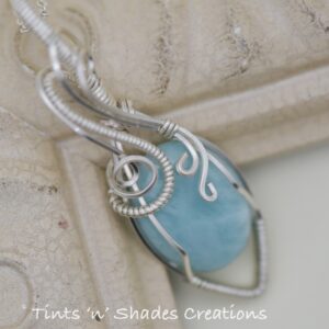 Blue Oval Larimar Necklace