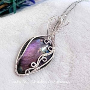 Teardrop Purple Labradorite Necklace