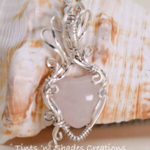 Pink Heart Rose Quartz Necklace