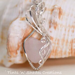 Pink Heart Rose Quartz Necklace