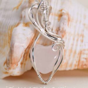 Pink Heart Rose Quartz Necklace