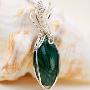 Green Malachite Wirewrapped Necklace
