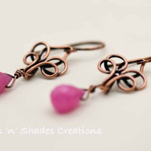 Pink Jade Lotus Earrings