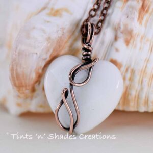 White Jade Heart Vine Necklace