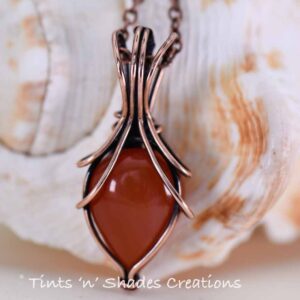 Teardrop  Chic “Tulip” Carnelian Necklace
