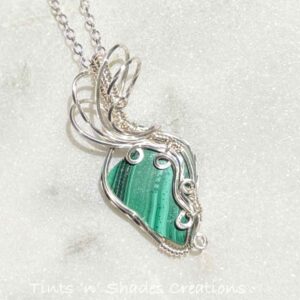 Teardrop Malachite Wirewrapped Necklace